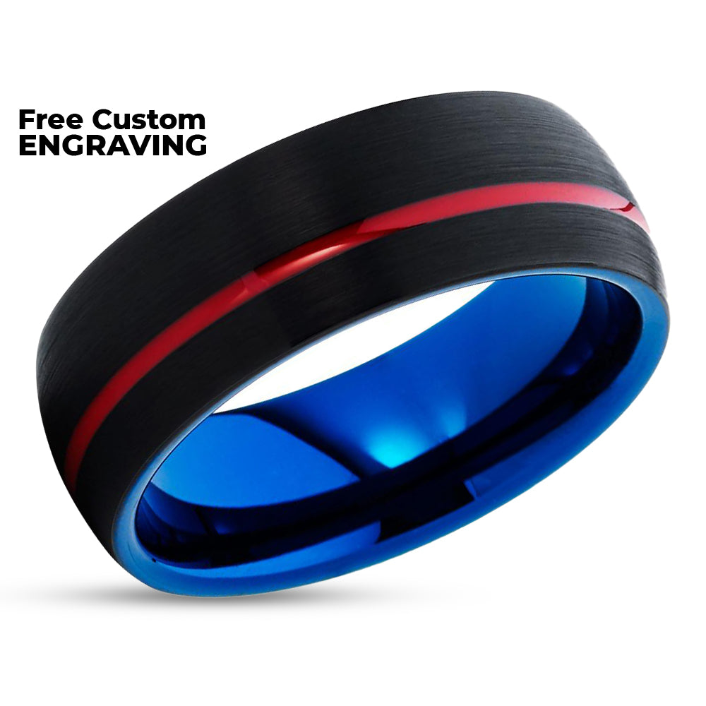 Black Tungsten Wedding Ring - Black Tungsten Band - Anniversary Ring - Black Ring