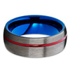 Red Tungsten Wedding Band - Blue Tungsten - Gunmetal Ring - Gray Tungsten - Clean Casting Jewelry