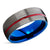 Gunmetal Wedding Ring - Blue Tungsten Ring - Red Wedding Ring - Blue Tungsten Ring