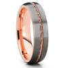 Rose Gold Tungsten Wedding Band - Braid Design - Gunmetal Ring - 6mm - Clean Casting Jewelry