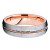 6mm - Rose Gold Tungsten Ring - Braid Ring - Rose Gold Tungsten Band - Clean Casting Jewelry