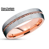Rose Gold Tungsten Ring - Braid Wedding Ring - 6mm Wedding Ring - Tungsten Carbide Ring