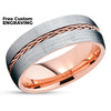 Rose Gold Tungsten Wedding Band - Braid Ring - Rose Gold Tungsten Ring - Wedding Ring