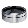 Black Tungsten Ring - Black Wedding Band - Gray Tungsten Ring - Brush - Clean Casting Jewelry