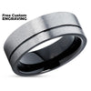 Black Tungsten Wedding Ring - Black Tungsten Wedding Band - 8mm Ring - 6mm Ring