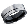 Black Tungsten Wedding Ring - Black Tungsten Wedding Band - 8mm Ring - 6mm Ring
