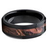 8mm - Black Ceramic Ring - Camo Ring - Ceramic Wedding Band - Men's Ring - Clean Casting Jewelry