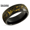 Meteorite Wedding Ring - Black Wedding Ring - Tungsten Wedding Ring - Meteorite  Ring