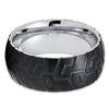 Black Tungsten Wedding Band - Tire Ring - Tire Design Ring - Tungsten - Clean Casting Jewelry