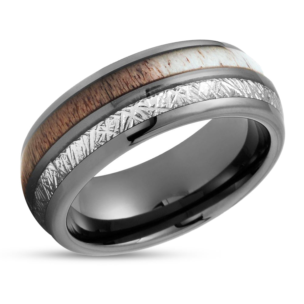 Gunmetal Tungsten Ring - Meteorite Tungsten Ring - Unique Wedding Ring - Tungsten Band