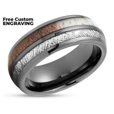 Gunmetal Tungsten Ring - Meteorite Tungsten Ring - Unique Wedding Ring - Tungsten Band