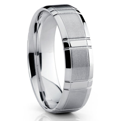 Titanium Wedding Band - Silver Titanium Ring - Tungsten Wedding Ring - Clean Casting Jewelry