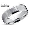 Titanium Wedding Band - Silver Titanium Ring - Tungsten Wedding Ring