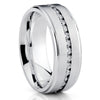 8mm - Titanium Wedding Band - Men's Titanium Ring - CZ Ring - Clean Casting Jewelry
