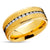 Titanium Wedding Band - Yellow Gold Titanium Ring - CZ Titanium Ring - 8mm