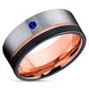 Black Tungsten Ring - Rose Gold Wedding Ring - Man's Wedding Band - Black Wedding Ring
