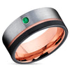 Black Tungsten Wedding Ring - Rose Gold Wedding Ring - Anniversary Ring - Engagement Ring