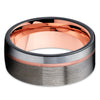 Gunmetal Tungsten Ring - Rose Gold Tungsten - Black Tungsten - Band - Clean Casting Jewelry