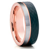 Gray Tungsten Ring - Rose Gold - Black Tungsten Ring - Hammered - Clean Casting Jewelry