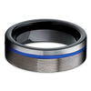 Gunmetal Tungsten Ring - Blue Tungsten Ring - Black Tungsten - 6mm - Clean Casting Jewelry
