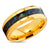 Tungsten Wedding Ring - Yellow Gold Wedding Ring - Carbon Fiber Ring - Wedding Band