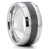 9mm - Tungsten Wedding Band - Carbon Fiber Ring - Men's Wedding Band - Black - Clean Casting Jewelry