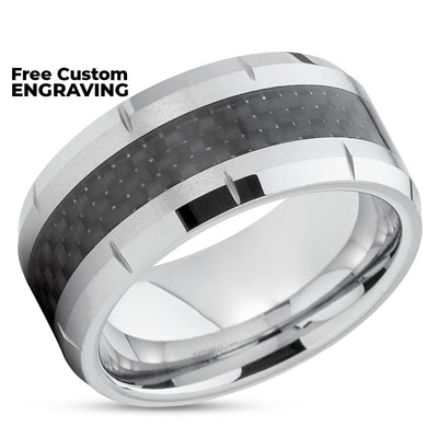 Carbon Fiber Wedding Band - 9mm Wedding Ring - Carbon Fiber Ring - Wedding Band