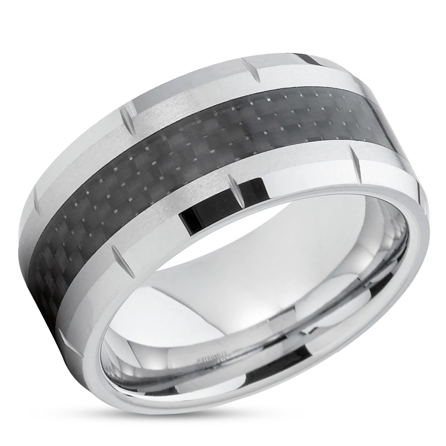 Carbon Fiber Wedding Band - 9mm Wedding Ring - Carbon Fiber Ring - Wedding Band