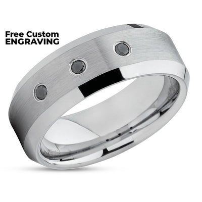 Black Diamond Ring - Tungsten Wedding Band - Man's Wedding Ring - Man's Wedding Ring