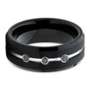 Black Wedding Band - Men's Wedding Band - Black Diamond - Tungsten Ring - Clean Casting Jewelry