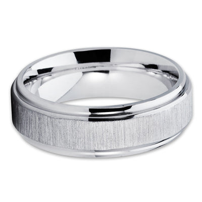 Titanium Wedding Band - White Titanium - Titanium Wedding Ring - 7mm - Clean Casting Jewelry
