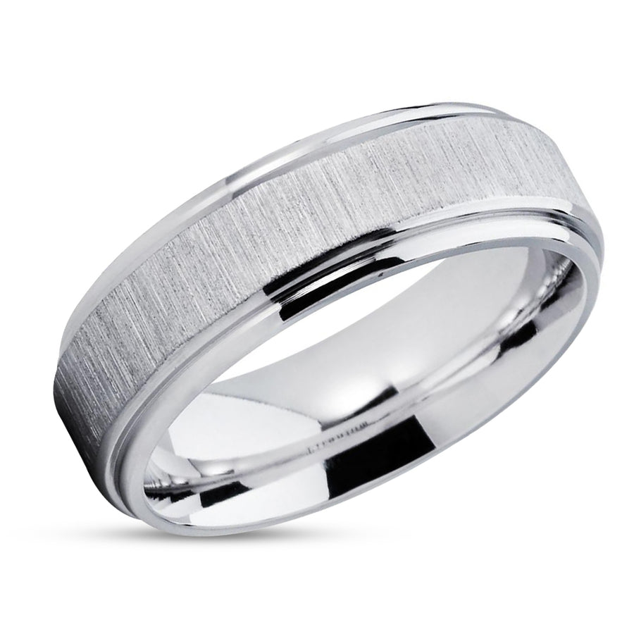 Titanium Wedding Band - White Titanium - Titanium Wedding Ring - Wedding Ring