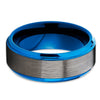 Blue Tungsten Ring - Gunmetal - Tungsten Wedding Band - Gray Ring - Clean Casting Jewelry