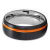 Orange Tungsten Wedding Ring - Gunmetal Tungsten Ring - Black Tungsten Ring - Wedding Band