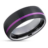 Black Wedding Ring - Gunmetal Tungsten Ring - Purple Wedding Ring - Tungsten Ring