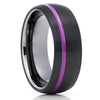 Black Wedding Ring - Gunmetal Tungsten Ring - Purple Wedding Ring - Tungsten Ring