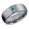 Blue Tungsten Wedding Ring - Gunmetal Wedding Ring - Tungsten Wedding Band - Ring