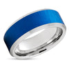 Blue Tungsten Wedding Ring - Blue Tungsten Ring - 8mm Wedding Band - Men's Ring