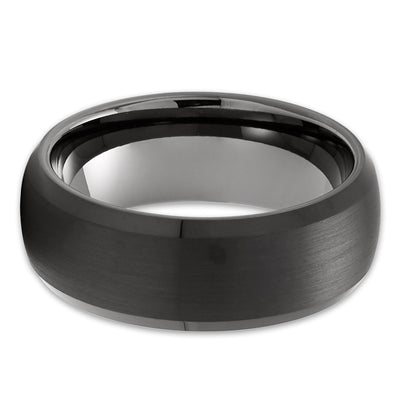 Black Tungsten Ring - Black Wedding Band - Gunmetal Wedding Ring - Black Ring