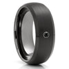 Black Tungsten Wedding Ring - Gunmetal Wedding Ring - Black Diamond Wedding Ring - Black Ring