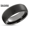 Black Tungsten Ring - Black Wedding Band - Gunmetal Wedding Ring - Black Ring