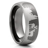 Deer Hunter Wedding Ring - Gunmetal Tungsten Ring - Deer Wedding Ring - 8mm Ring - Hunters Ring