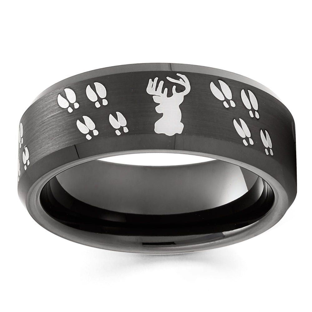 Hunters Wedding Ring Deer Hunters Ring Black Tungsten Wedding Ou Lucky Love Rings