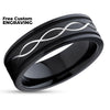 Black Zirconium Wedding Ring - Infinity Ring - Black Wedding Ring - Zirconium Wedding Ring