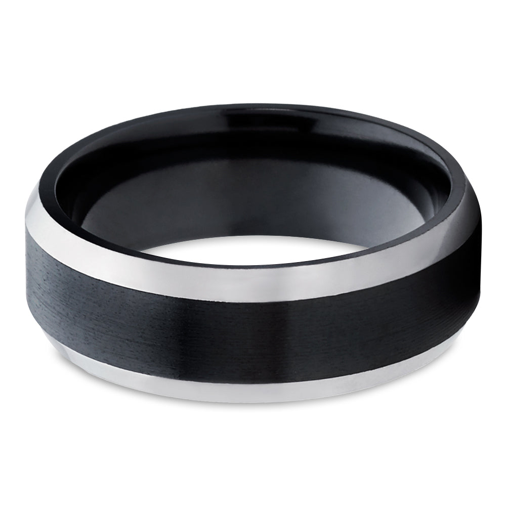 Zirconium Wedding Band - Black Wedding Ring - Zirconium Wedding Ring - Black Wedding Band