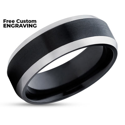 Zirconium Wedding Band - Black Wedding Ring - Zirconium Wedding Ring - Black Wedding Band