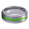 Gunmetal Tungsten Wedding Ring - Green Tungsten Ring - Men & Women - Gunmetal