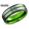 Green Tungsten Ring - Green Wedding Band - Green Tungsten Band - Wedding Ring