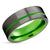 Green Wedding Ring - Gunmetal Tungsten Ring - Tungsten Wedding Band - Green Ring