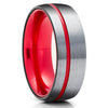 Red Tungsten Wedding Ring - Tungsten Wedding Band - Red Wedding Band - Tungsten